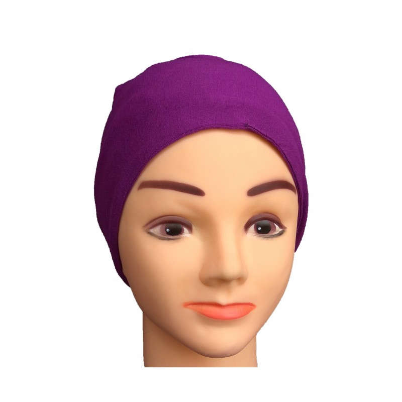 Hijab bonnet cap- Shop for jersey hijab cap in violet color.
