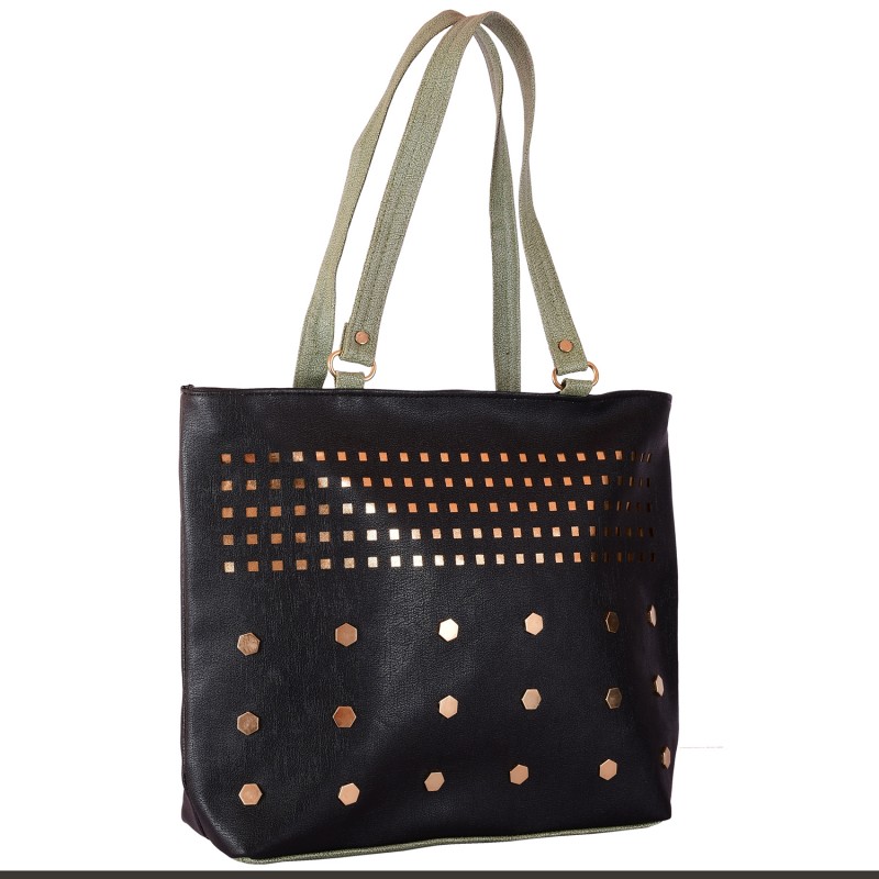 Ladies Handbags online in India- Black color PU fabric women&#39;s handbag ...