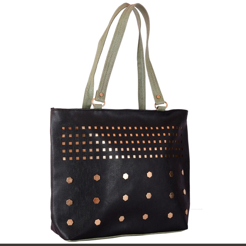 Ladies Handbags online in India Black color PU fabric women's handbag