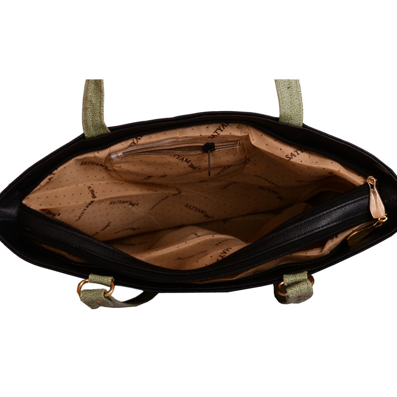 Ladies Handbags online in India Black color PU fabric women's handbag