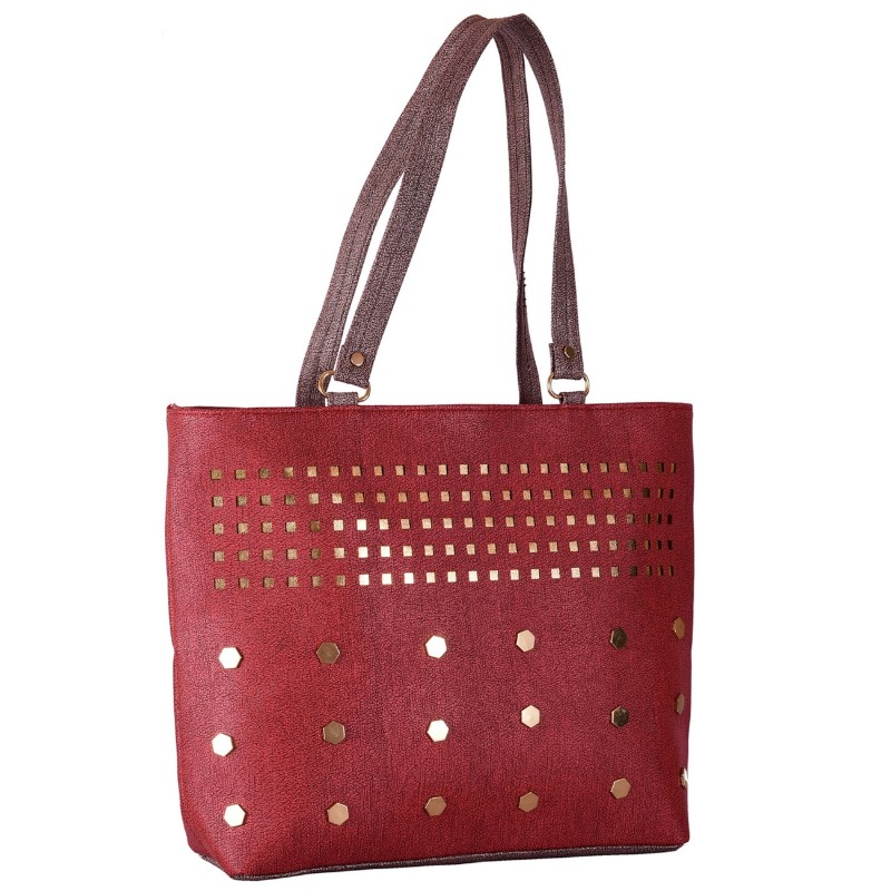 Las Designer Handbag Maroon Las Designer Handbag Maroon