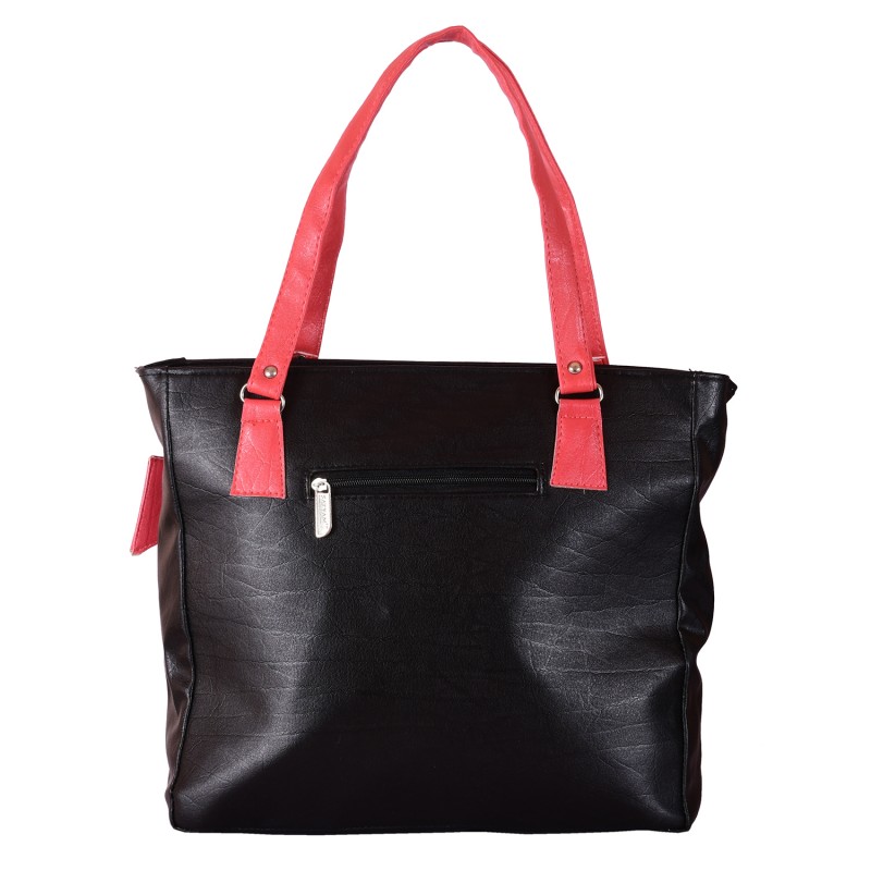 Ladies Handbags online in India- Black color PU fabric women&#39;s handbag ...