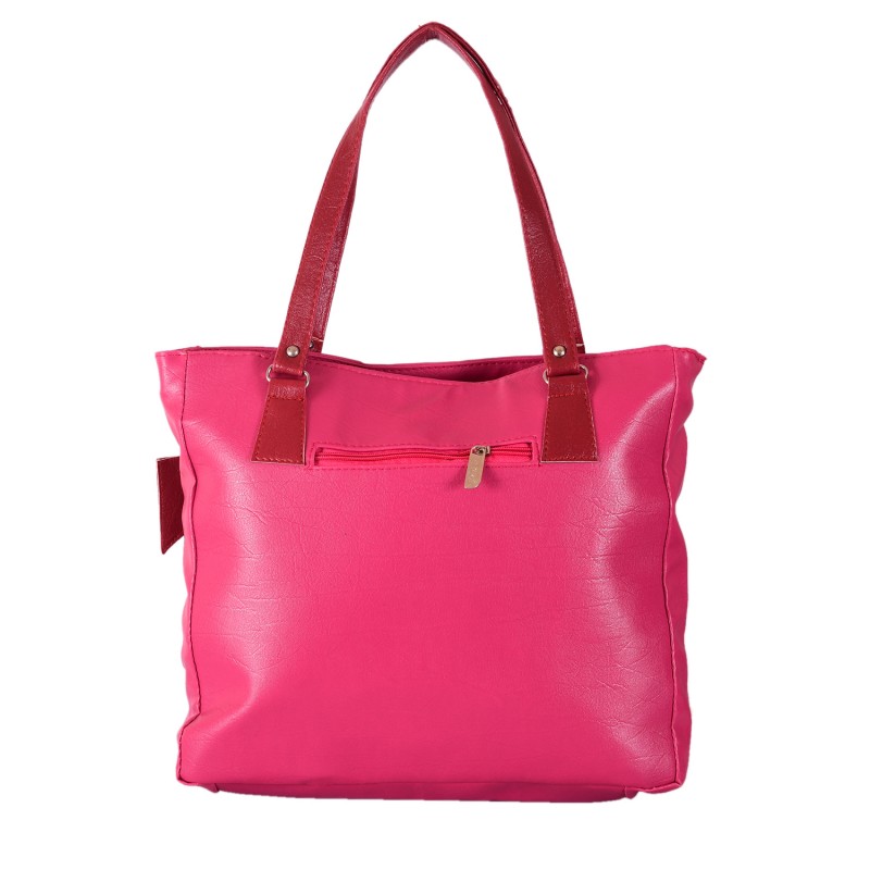 Ladies Handbags online in India Pink color PU fabric women's handbag