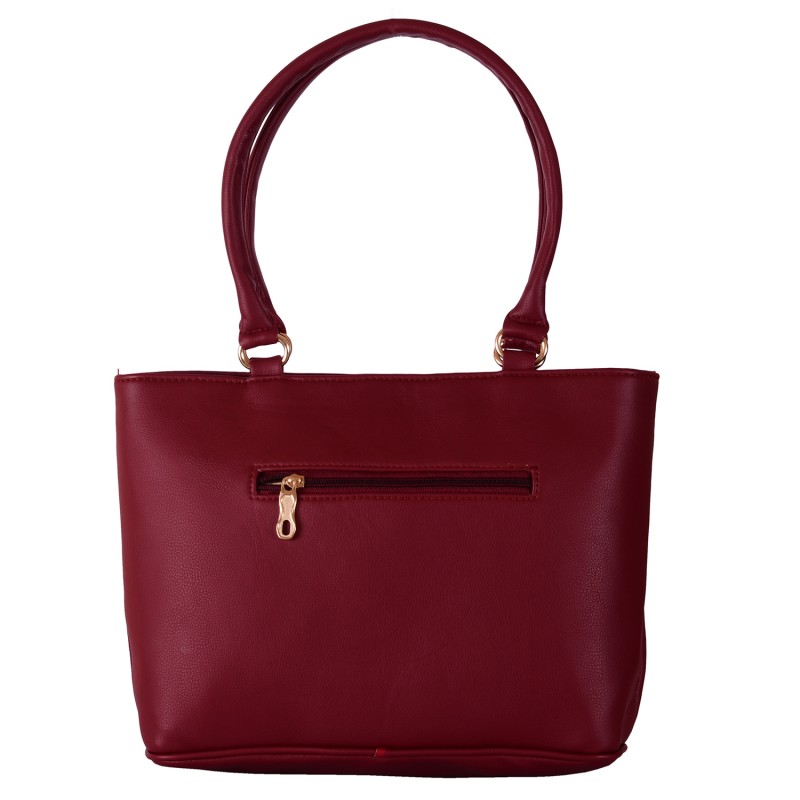 Ladies Handbags online in India- Maroon color PU fabric women&#39;s handbag...