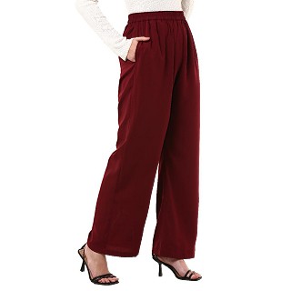 Loose fit Palazzo for women- Maroon