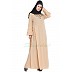 Flared abaya with embroidery work- Cream Flared abaya with embroidery work- Cream