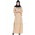 Flared abaya with embroidery work- Cream Flared abaya with embroidery work- Cream