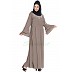 Flared abaya with embroidery work- Beige Flared abaya with embroidery work- Beige