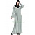 Flared abaya with embroidery work- Sea Green Flared abaya with embroidery work- Sea Green