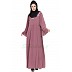 Flared abaya with embroidery work- Puce Pink Flared abaya with embroidery work- Puce Pink