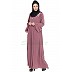 Flared abaya with embroidery work- Puce Pink Flared abaya with embroidery work- Puce Pink