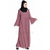Flared abaya with embroidery work- Puce Pink Flared abaya with embroidery work- Puce Pink