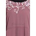 Flared abaya with embroidery work- Puce Pink Flared abaya with embroidery work- Puce Pink