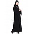 Flared abaya with embroidery work- Black Flared abaya with embroidery work- Black