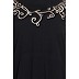 Flared abaya with embroidery work- Black Flared abaya with embroidery work- Black