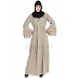 Flared abaya with embroidery work- Light Grey Flared abaya with embroidery work- Light Grey
