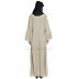 Flared abaya with embroidery work- Light Grey Flared abaya with embroidery work- Light Grey