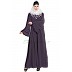 Flared abaya with embroidery work- Purple Flared abaya with embroidery work- Purple