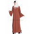 Flared abaya with embroidery work- Brown Flared abaya with embroidery work- Brown