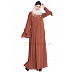 Flared abaya with embroidery work- Brown Flared abaya with embroidery work- Brown