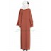 Flared abaya with embroidery work- Brown Flared abaya with embroidery work- Brown