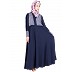 Abaya with printed top- Poly Crepe  Abaya with printed top- Poly Crepe