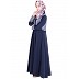 Abaya with printed top- Poly Crepe  Abaya with printed top- Poly Crepe