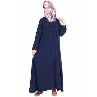 Shirt dress abaya - Navy blue 