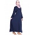 Shirt dress abaya - Navy blue 