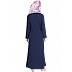 Shirt dress abaya - Navy blue 