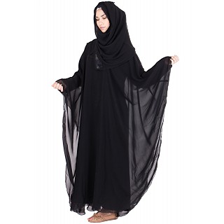 Kaftaan style abaya- Black double layered