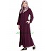 Front open zipper abaya- Wine