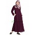 Front open zipper abaya- Wine