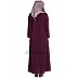 Front open zipper abaya- Wine