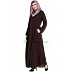 Front open zipper abaya- Coffee Front open zipper abaya- Coffee