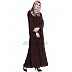 Front open zipper abaya- Coffee Front open zipper abaya- Coffee