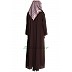 Front open zipper abaya- Coffee Front open zipper abaya- Coffee
