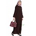 Front open zipper abaya- Coffee Front open zipper abaya- Coffee