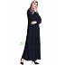 Front open zipper abaya- Navy Blue Front open zipper abaya- Navy Blue