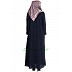 Front open zipper abaya- Navy Blue Front open zipper abaya- Navy Blue