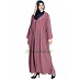 Front open zipper abaya- Puce Pink
