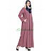 Front open zipper abaya- Puce Pink