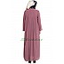 Front open zipper abaya- Puce Pink