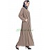 Front open zipper abaya- Beige
