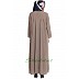Front open zipper abaya- Beige