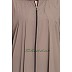 Front open zipper abaya- Beige