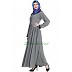 Front open pleated abaya- Grey Front open pleated abaya- Grey