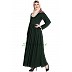 Front open pleated abaya- Dark Green Front open pleated abaya- Dark Green