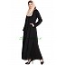 Front open zipper abaya- Black Front open zipper abaya- Black