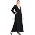 Front open zipper abaya- Black Front open zipper abaya- Black